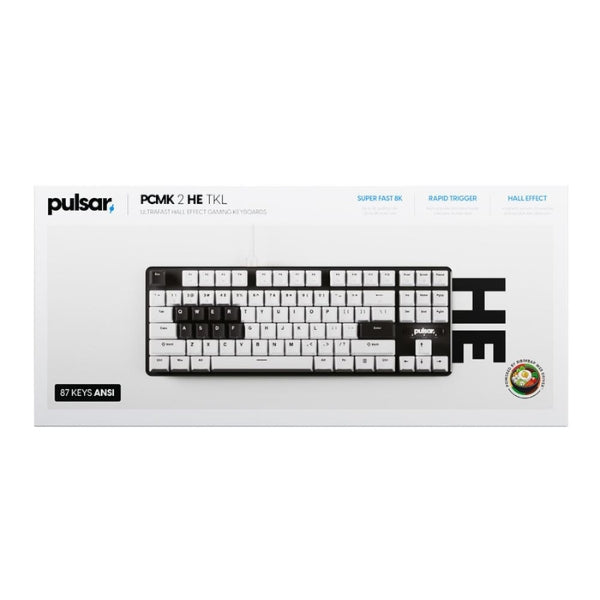 Teclado - Gaming - Pulsar - PCMK - 2 - HE - TKL - Cableado - RGB - con - Switches - Hall - Effect - Magnetic - Linear - PCMK2HE801W - Blanco