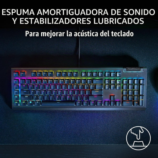 Teclado - Gaming - Razer - BlackWidow - V4 - X - Mecánico - RGB - Switches - Razer - Chroma - USB - Español - Negro-