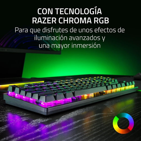 Teclado - Gaming - Razer - Huntsman - V3 - X - TKL - Mecánico - Óptico - Switches - Optical - Clicky - RGB - USB - Español - Negro-