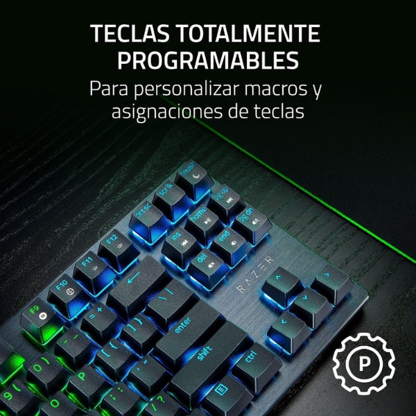 Teclado - Gaming - Razer - Huntsman - V3 - X - TKL - Mecánico - Óptico - Switches - Optical - Clicky - RGB - USB - Español - Negro-