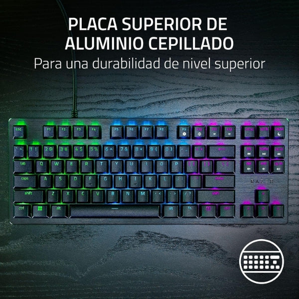 Teclado - Gaming - Razer - Huntsman - V3 - X - TKL - Mecánico - Óptico - Switches - Optical - Clicky - RGB - USB - Español - Negro-