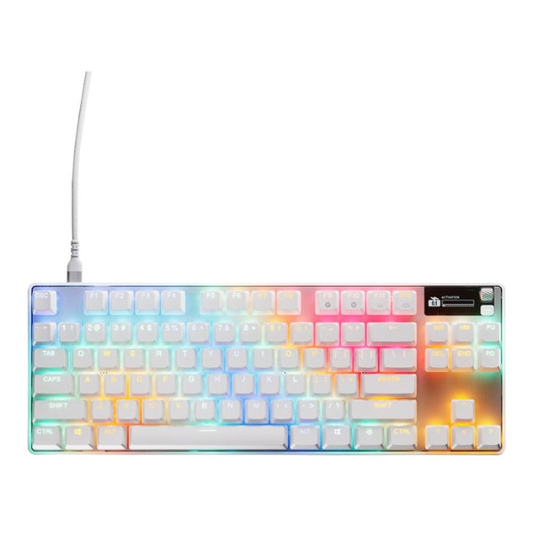 Teclado - Gaming - SteelSeries - Apex - Pro - TKL - Gen - 3 - Cableado - RGB - con - Switches - OmniPoint - 3.0 - 64898 - Blanco