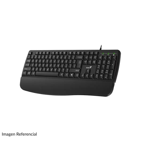 Teclado - Genius KB-123 - USB - Español - Bajo Perfil - Silencioso - Con Reposamuñeca - Copilot - Negro