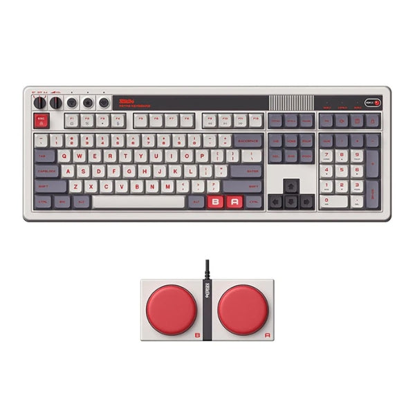 Teclado - Mecánico - 8BitDo - Retro - 108 - Wireless - Hot-Swap - Bluetooth - USB-C - con - Switches - Kailh - Box - White - 85HC02 - BlancoGris