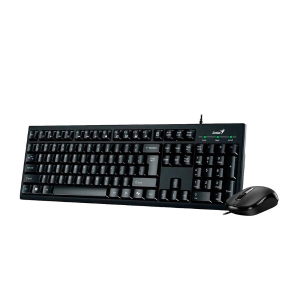 Teclado-Mouse-Genius-KM-100SE-USB-Copilot-AI-Espanol-1200-DPI-Multimedia-Cableado-Negro-31330009401-vista_1