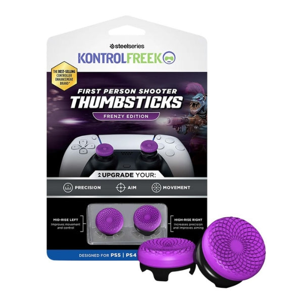 Thumbsticks - Gaming - KontrolFreek - FPS - Freek - Frenzy - PlayStation - 4 - PlayStation - 5 - High - Rise - Mid - Rise - 6100-PS5 - Morado - Negro