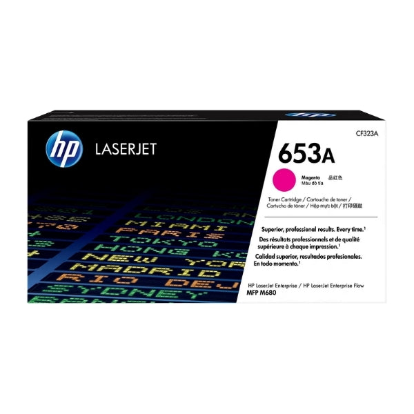 Tóner - HP - 653A - Magenta - LaserJet - 16.500 Páginas - CF323A - Original - ColorSphere - M680 Series - Vista