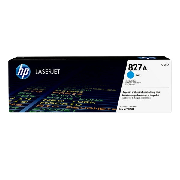 Toner - HP - 827A - Cian - Cartucho - Original - LaserJet - 32000 - Páginas - CF301A - Vista