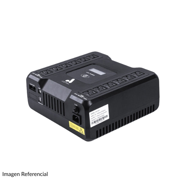 UPS Astra 1000VA600W 110V 12 Tomas con USB, RJ45 y Panel LCD - AR1000-lado