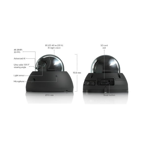 Ubiquiti-AI-Dome-Camera-4K-Resolution-Smart-Detection-Face&License-Plate-Recognition-PoE