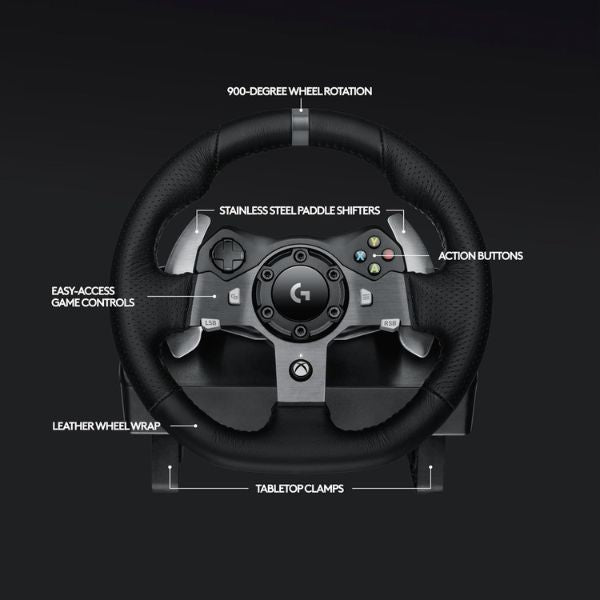 Volante Gamer Logitech G920 Driving Force Racing Xbox, PC y Mac con Force Feedback y Pedales