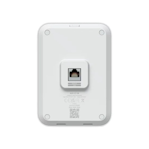 WiFi-Ubiquiti-U7-IW-Punto-de-acceso-WiFi-7-Wall-mounted-con-4-flujos-espaciales-y-un-switch-PoE-2,5-GbE-integrado-diseñado-para-entornos-de-hospitalidad,-Max,-200+-clientes