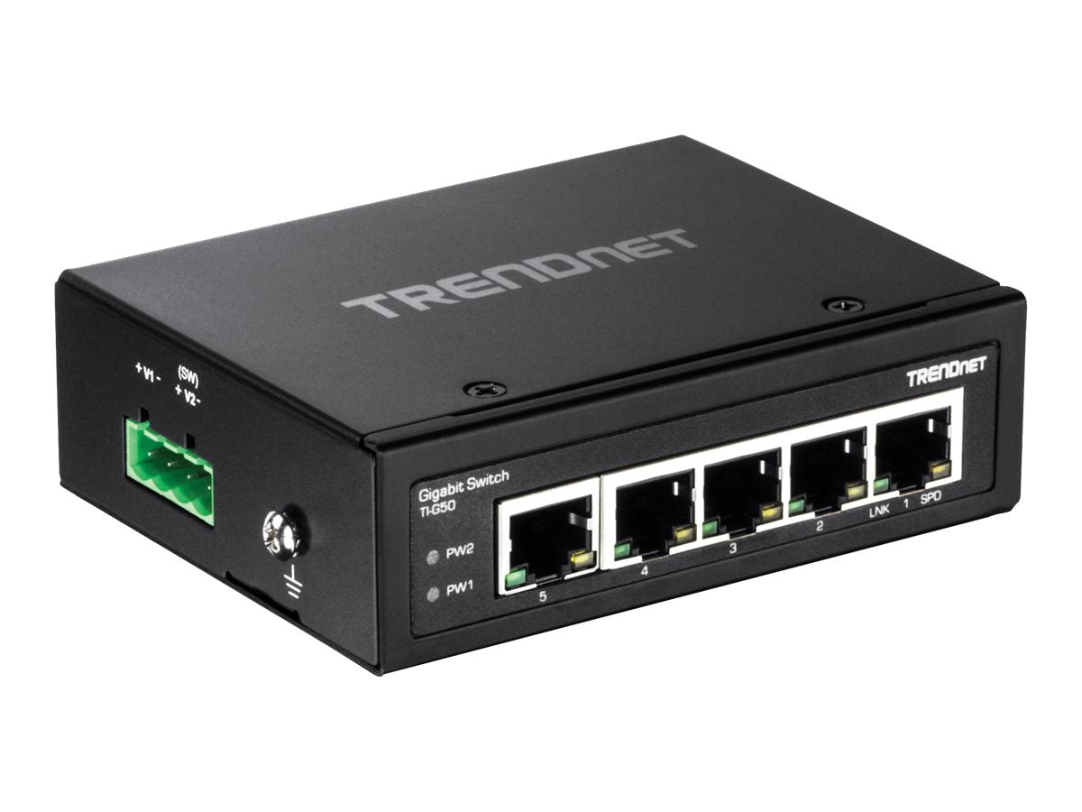 Accesorios de Redes TRENDnet 5-Port Hardened Industrial Gigabit DIN-Rail Switch - vista 1