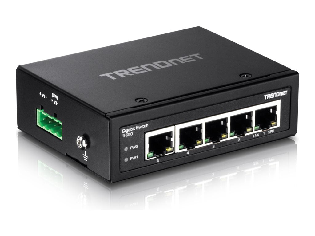 Accesorios de Redes TRENDnet 5-Port Hardened Industrial Gigabit DIN-Rail Switch - vista 2