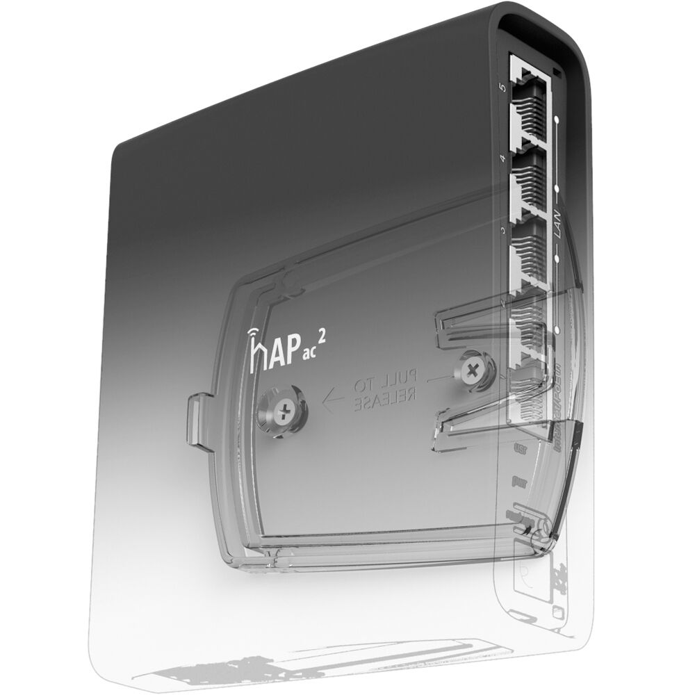 Access Point MikroTik hAP ac2 AC1200 Dual-Band Wi-Fi 5 Access Point - puertos y conexiones