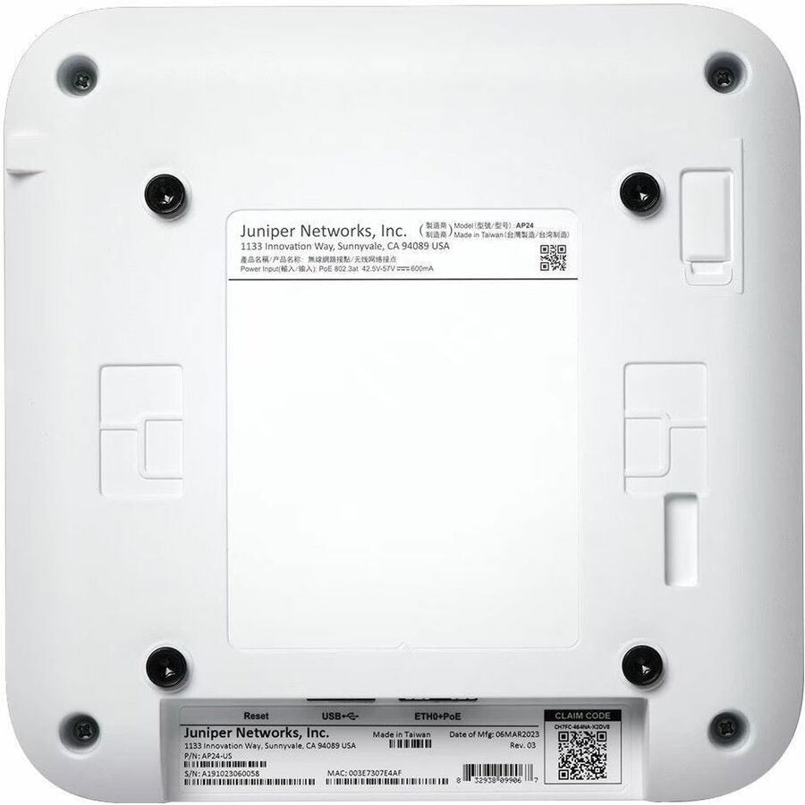 Access Point Mist AP24 Tri Band Wi-Fi 6E IEEE 802.11 a/b/g/n/ac/ax 4.08 Gbit/s Wireless Access Point - vista 3