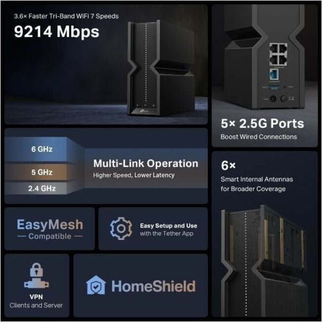 Access Point TP-Link Archer BE9300 Wi-Fi 7 Wireless Router - vista 6