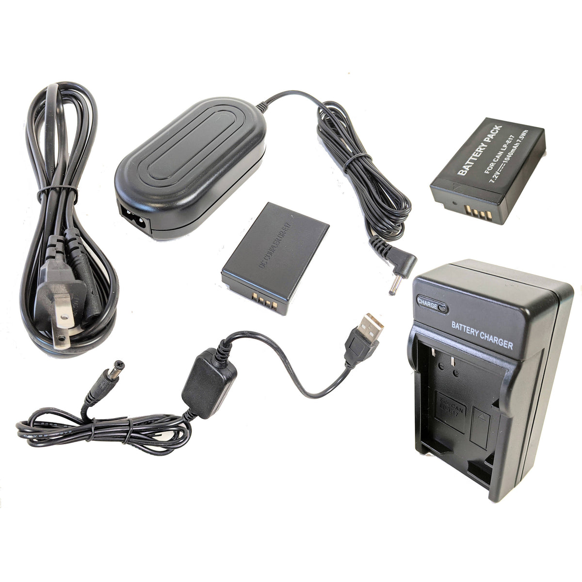 Adaptador de Corriente Bescor LPE17 ,, Coupler, & 5V USB Adapter Kit para Select Canon Digital Cameras - vista principal