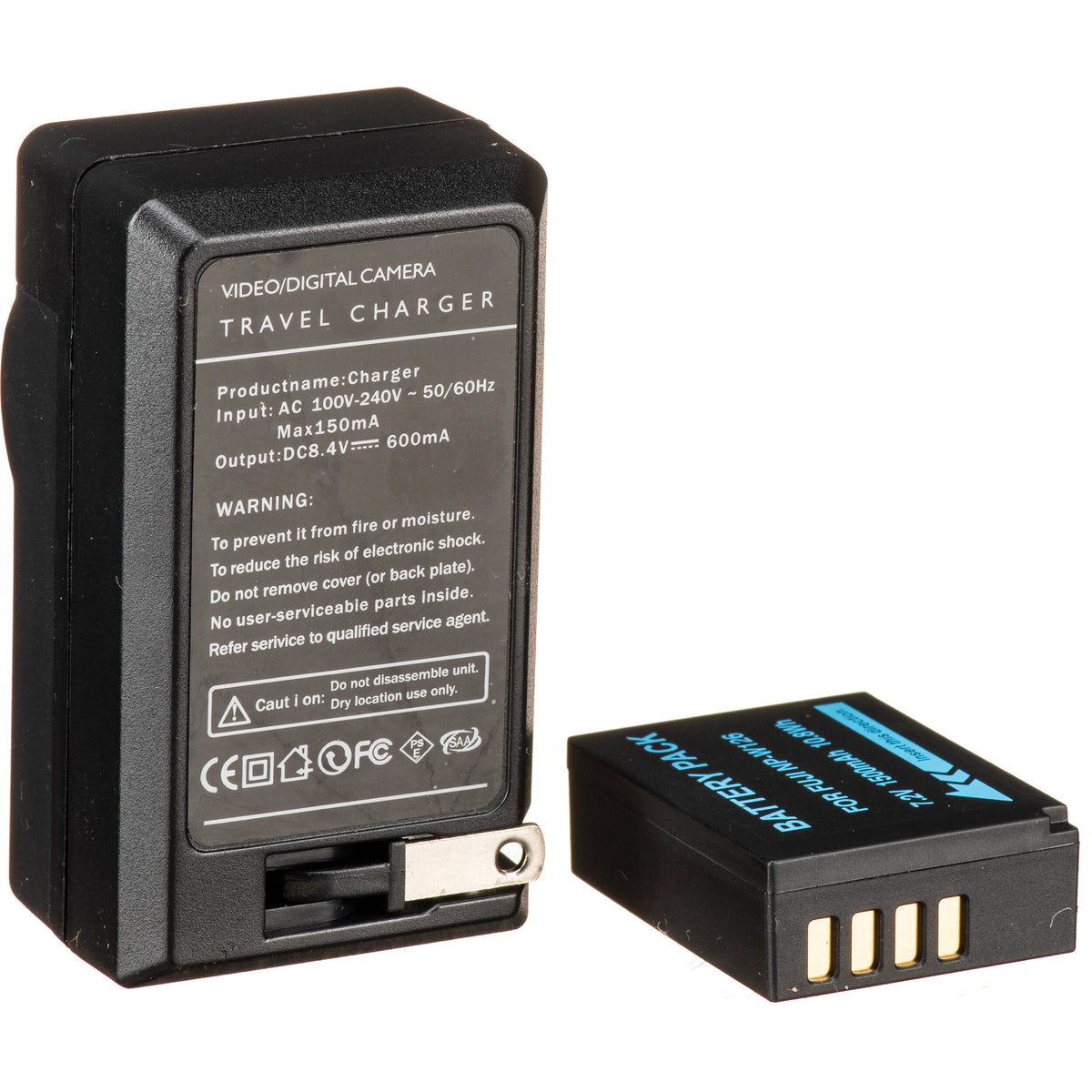 Adaptador de Corriente Bescor NPW126S ,, Coupler, & 5V USB Adapter Kit para Select FUJIFILM Cameras - vista trasera
