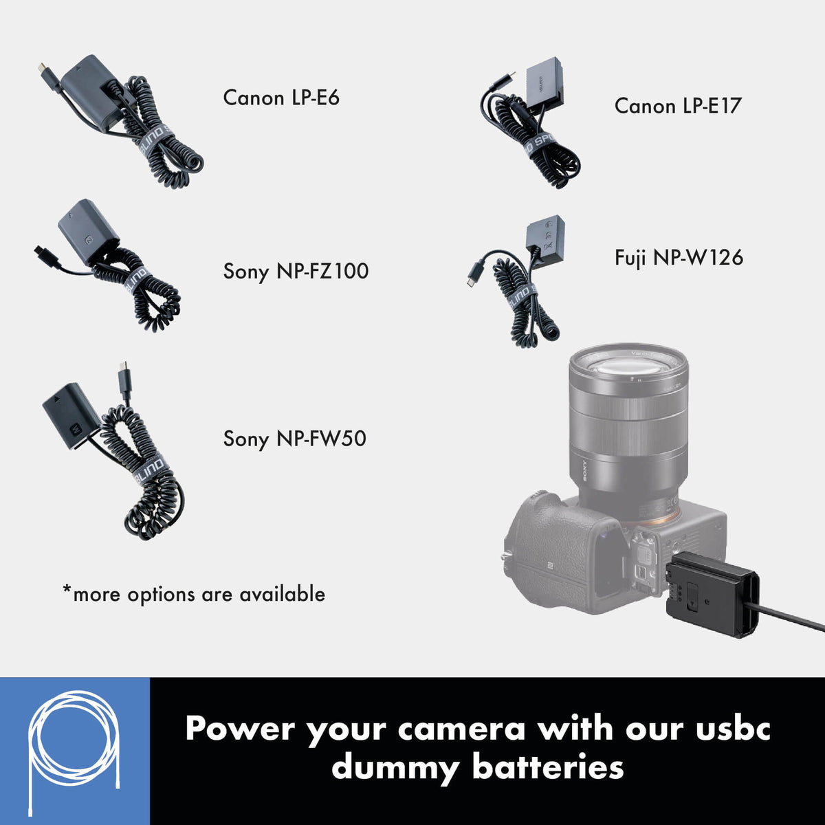 Adaptador de Corriente Blind Spot Gear USB-C to Canon LP-E6 Adapter - puertos y conexiones