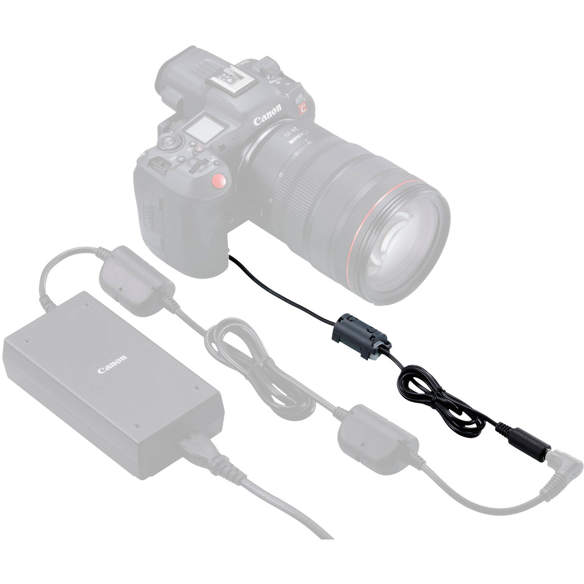 Adaptador de Corriente Canon DR-E6C para EOS R5 C - vista frontal