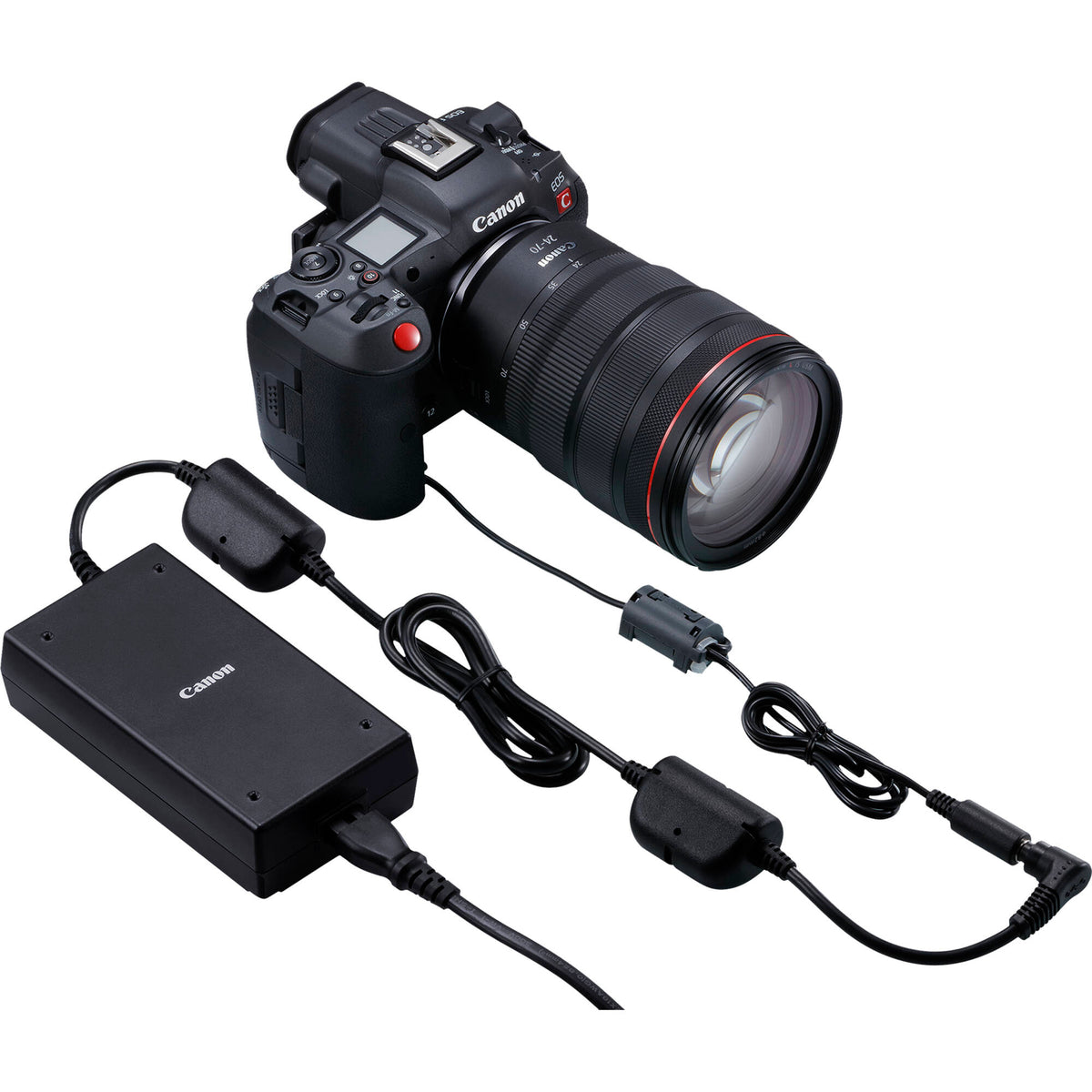 Adaptador de Corriente Canon DR-E6C para EOS R5 C - vista trasera