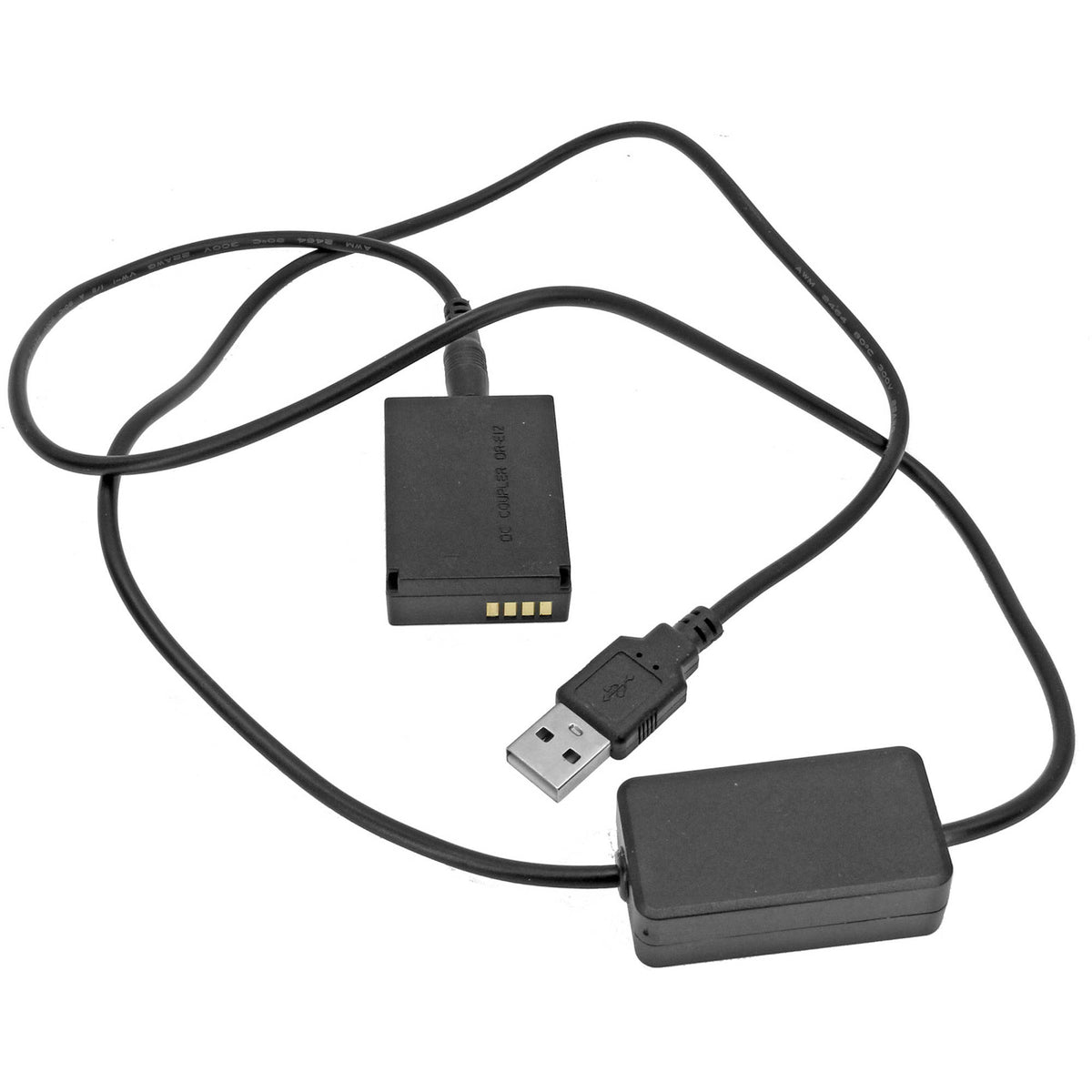 Adaptador de Corriente GyroVu USB to Canon LP-E12 Dummy Intelligent Cable con 3.1A Power Supply (40") - vista frontal