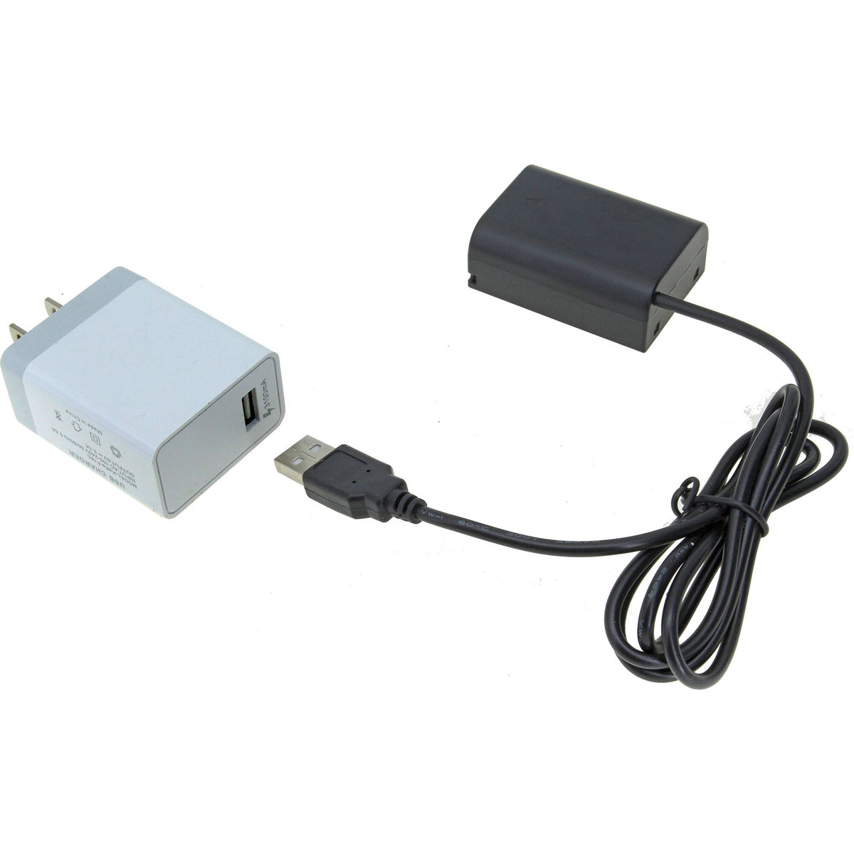 Adaptador de Corriente GyroVu USB to Olympus BLX1 Dummy Adapter Cable con 3.1A USB Power Supply (40") - vista frontal