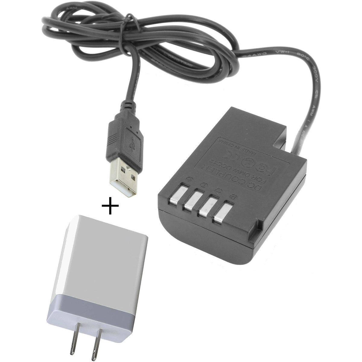 Adaptador de Corriente GyroVu USB to Panasonic DMW-BLF19 Dummy Intelligent Cable con 3.1A Power Supply (40") - vista principa