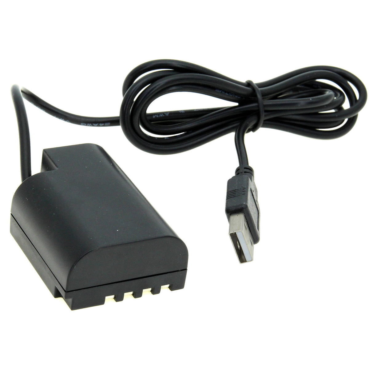 Adaptador de Corriente GyroVu USB to Panasonic DMW-BLF19 Dummy Intelligent Cable con 3.1A Power Supply (40") - vista frontal