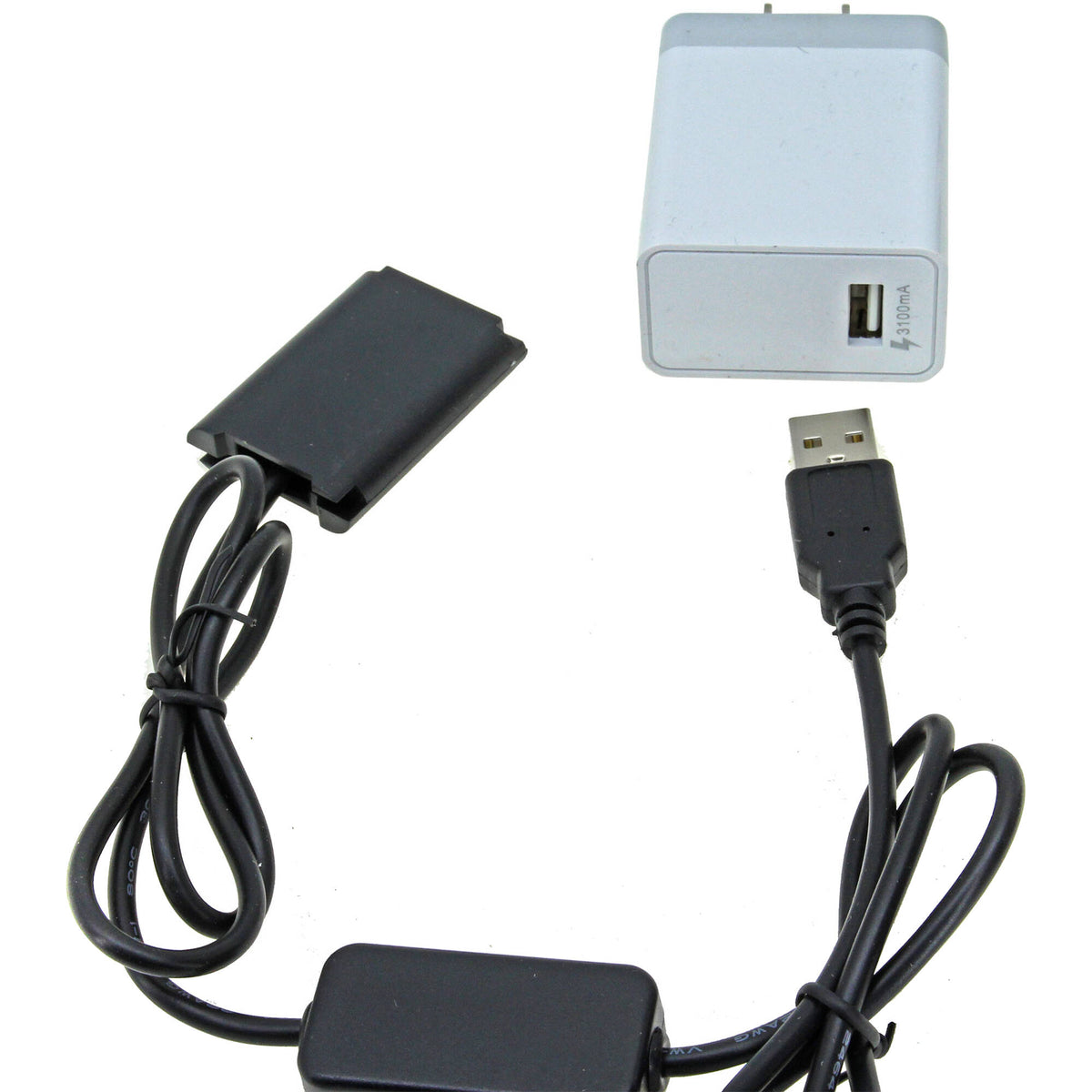 Adaptador de Corriente GyroVu USB to Sony NP-BX1 Dummy Adapter Cable con 3.1A USB Power Supply (40") - vista trasera