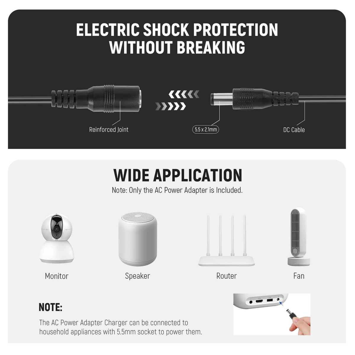 Adaptador de Corriente Neewer Sony NP-FW50 Dummy AC Kit - puertos y conexiones