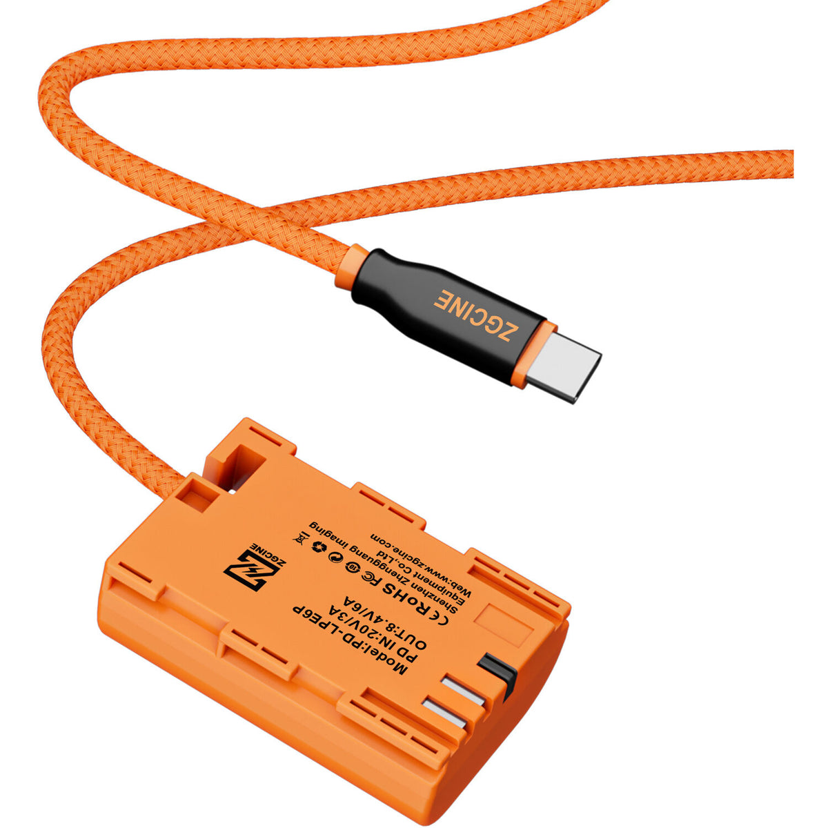 Adaptador de Corriente ZGCINE PD-LPE6P USB-C to LP-E6P Braided Dummy Cable (23.6") - vista principal
