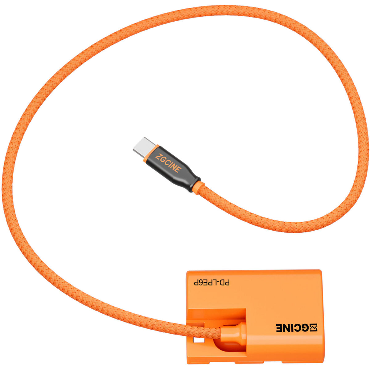 Adaptador de Corriente ZGCINE PD-LPE6P USB-C to LP-E6P Braided Dummy Cable (23.6") - vista frontal