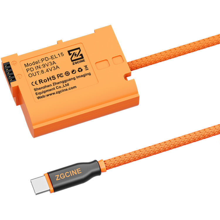 Adaptador de Corriente ZGCINE USB-C to EN-EL15C Braided Dummy Cable (23.6") - vista principal