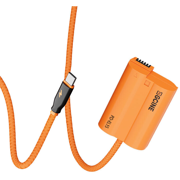 Adaptador de Corriente ZGCINE USB-C to EN-EL15C Braided Dummy Cable (23.6") - vista lateral