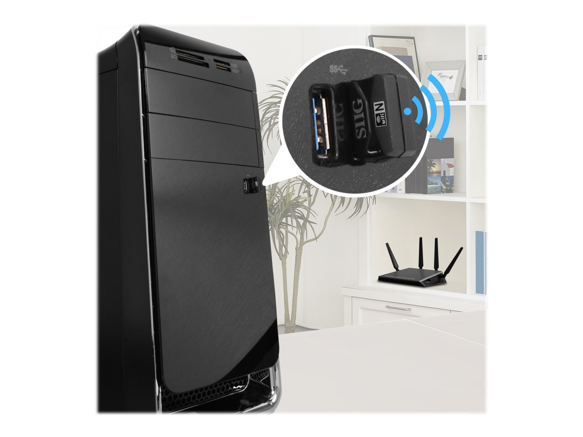 Adaptador WiFi Red SIIG Wireless-N Mini USB Wi-Fi Adapter - vista 4