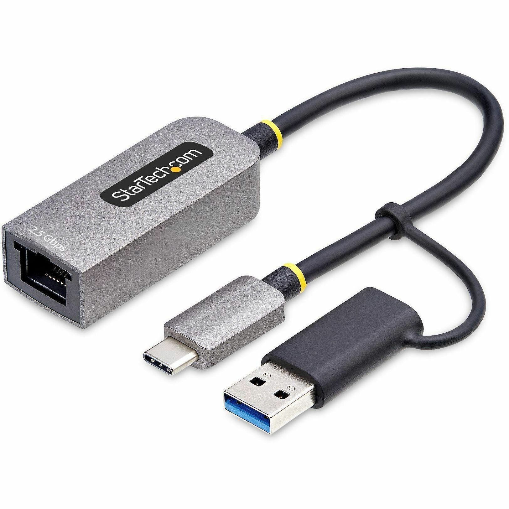 Adaptador WiFi Red StarTech.com StarTech 2.5GbE USB-C to Ethernet Adapter w/USB-A Converter - vista 1