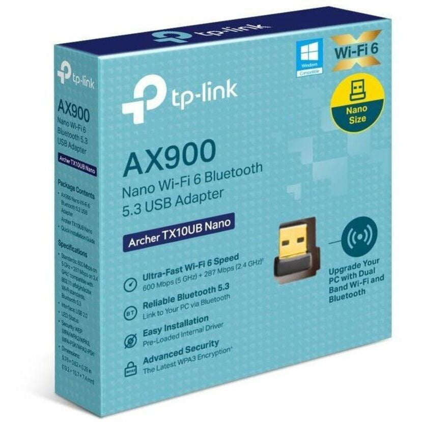 Adaptador WiFi Red TP-Link Archer TX10UB Nano IEEE 802.11 a/b/g/n/ac/ax Bluetooth 5.3 Dual Band Wi-Fi/Bluetoot - vista 6