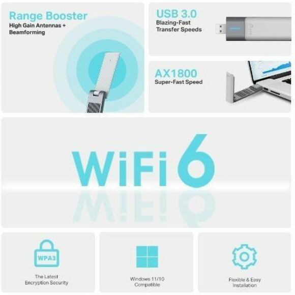 Adaptador WiFi Red TP-Link Archer TX21UH IEEE 802.11 a/b/g/n/ac/ax Dual Band Wi-Fi Adapter - vista 3