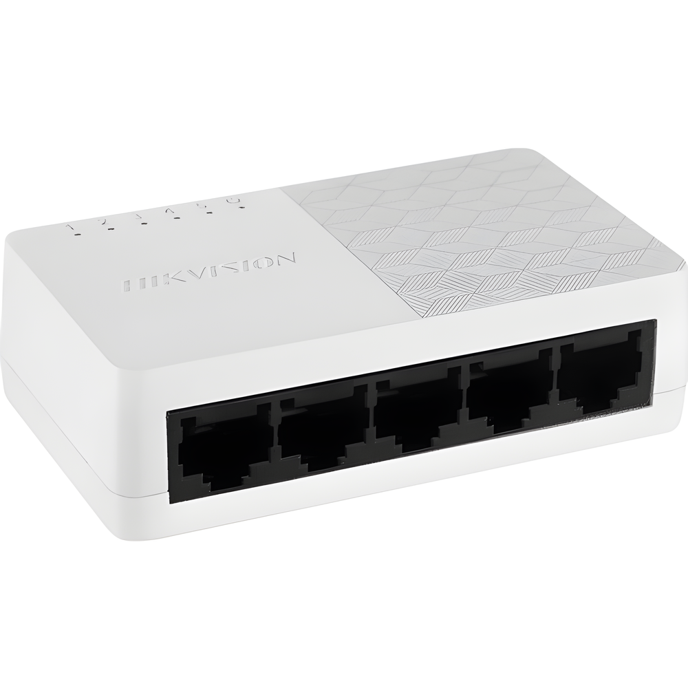 Switch Hikvision - Fast Ethernet 10 - 100 Mbps - Diseño Compacto y Estetico - DS-3E0105D-O