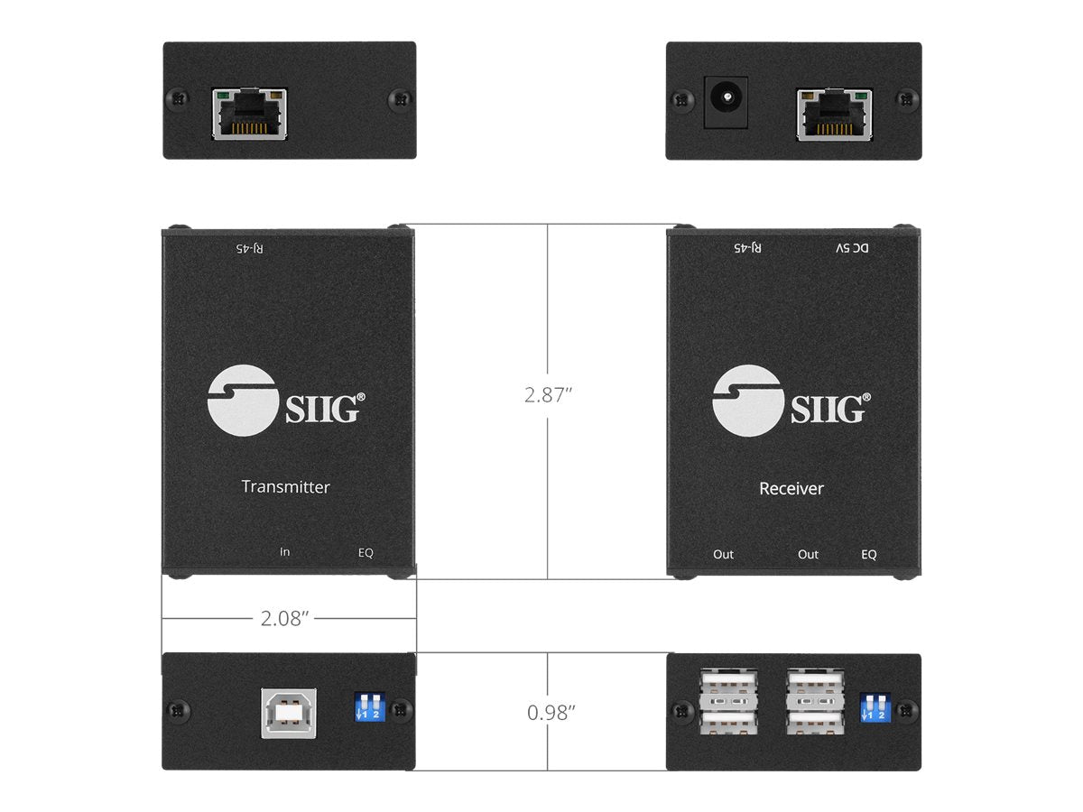 Amplificador-Grabadora SIIG 4-Port USB 2.0 Extender (Transmitter & Receiver) - vista 3