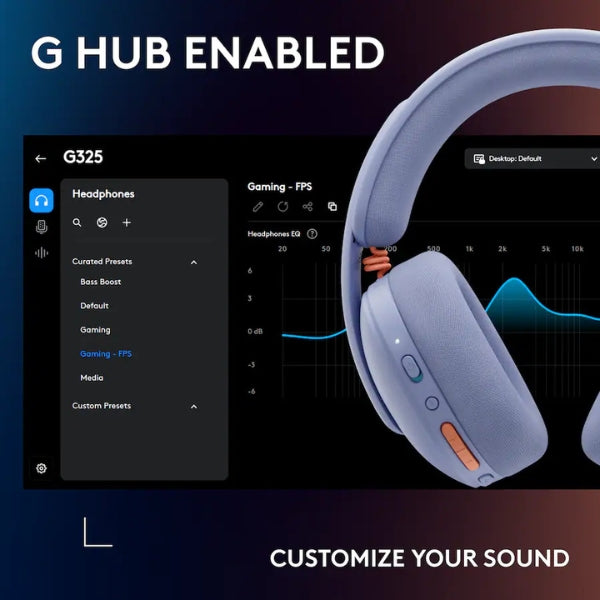 Audífonos gaming Logitech G325 LIGHTSPEED inalámbricos Bluetooth con m