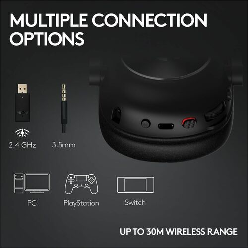 Auriculares de gaming Logitech G PRO X Con cable/Inalámbrico Sobre la cabeza Estéreo - Blanco - Binaural - Cer - imagen 7