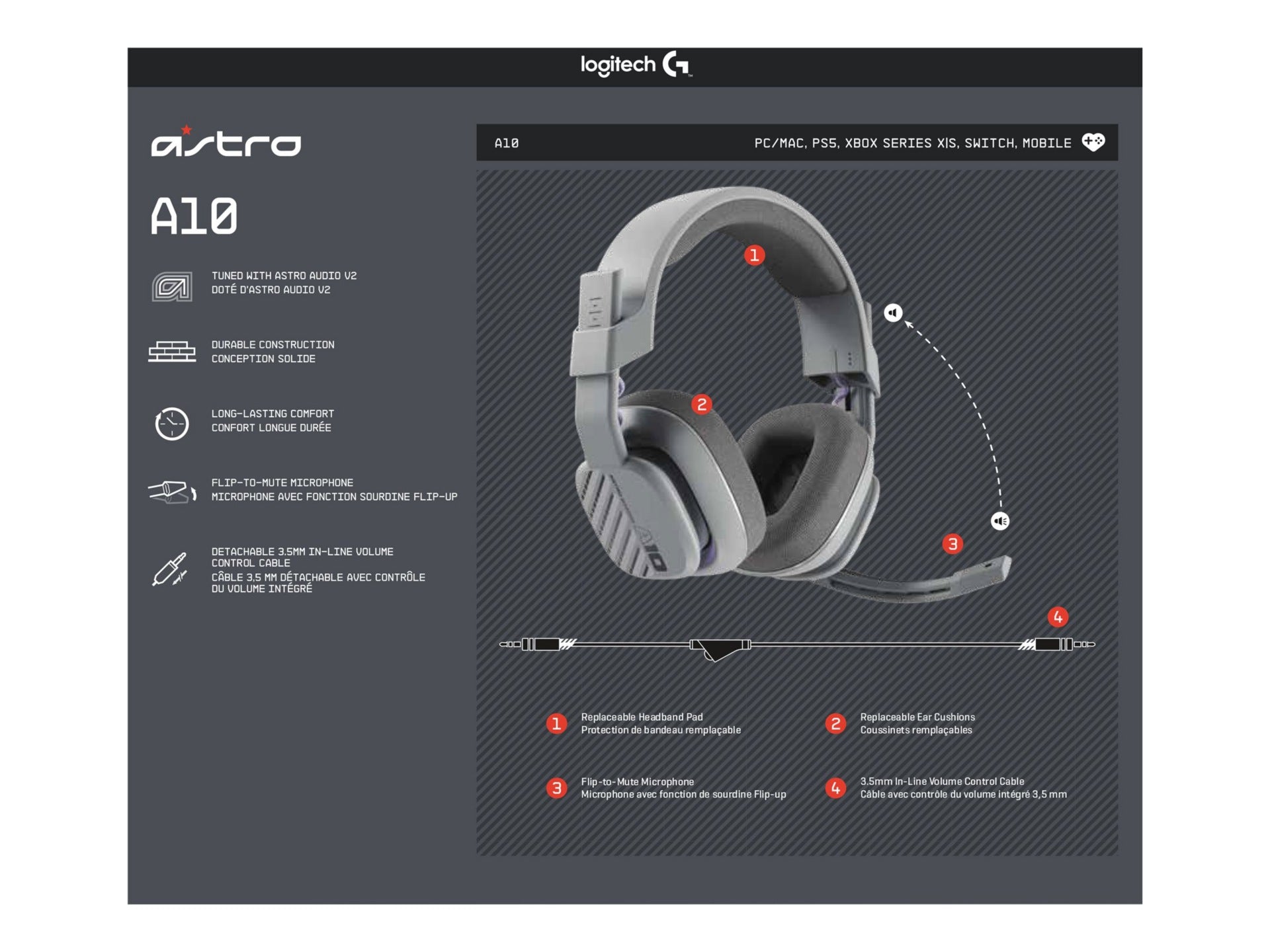 Auriculares Gaming Astro Logitech G Astro A10 Wired Gaming Headset - vista 7