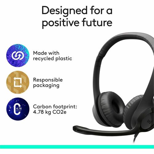 Auriculares Logitech H390 Cableado Sobre la cabeza Estéreo - Negro - Binaural - Supra-aural - 32Ohm - 20Hz a 2 - imagen 7