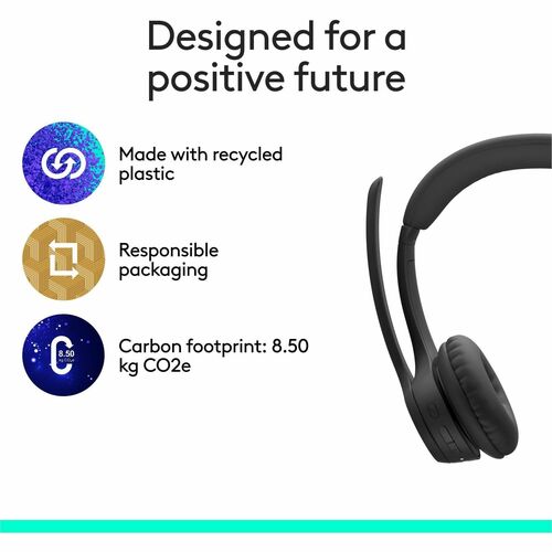 Auriculares Logitech Zone 305 Inalámbrico Sobre la cabeza Estéreo - Negro - Certificación Microsoft Teams - Bi - imagen 7
