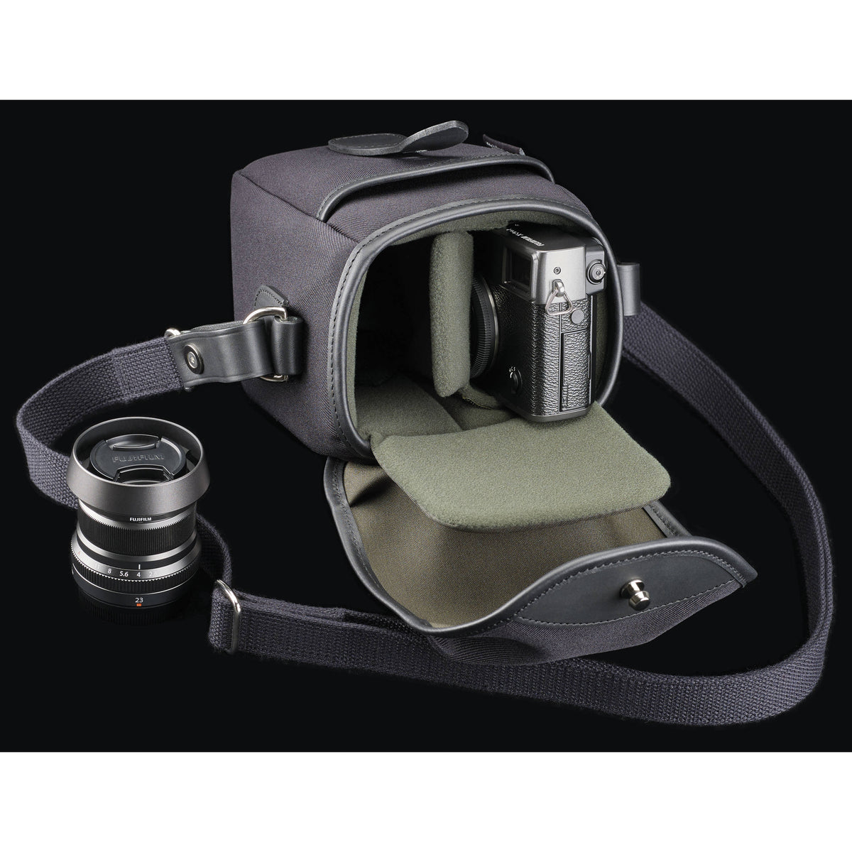 Bandolera Billingham 72 (Negro FibreNyte/Negro Leather Trim, 1.4L) - vista trasera