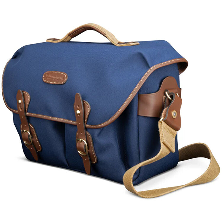 Bandolera Billingham Hadley One (Navy FibreNyte y Chocolate Leather) - vista frontal