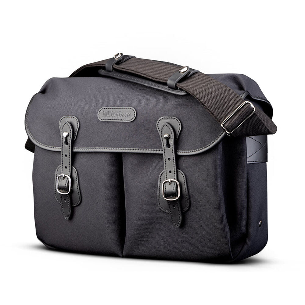 Bandolera Billingham Icon Messenger (Negro FibreNyte con Negro Leather Trim, 12L) - vista trasera